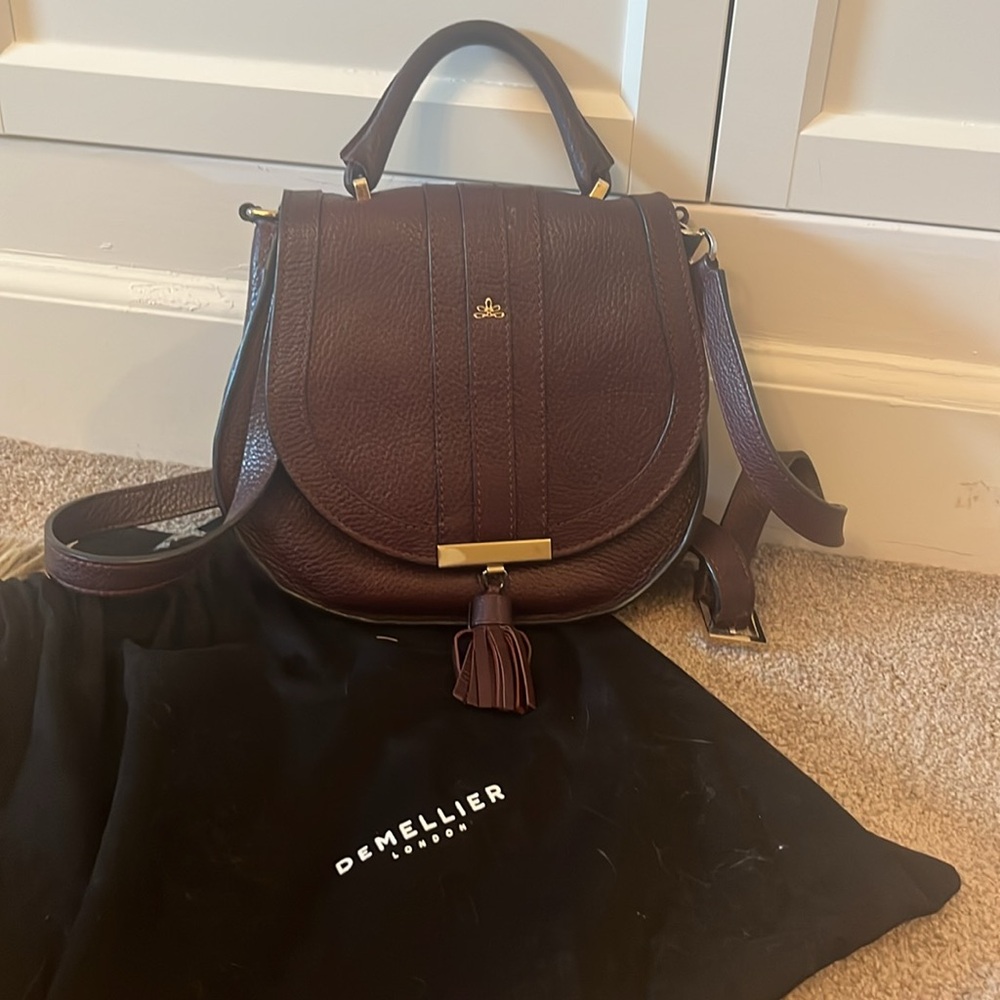 Elegant and feminine purple/burgundy Demellier Mini Venice bag